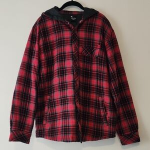 DC Men's Red and Black Plaid Jacket